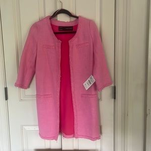Zara Xsmall Pink Coat . Lined 3/4 sleeve designer inspired. L 31". 3/4 slve 17"